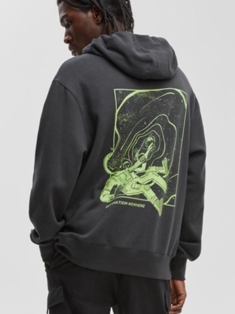 Destination Nowhere sweatshirt Men's Hoodie large jet black NeW fleece